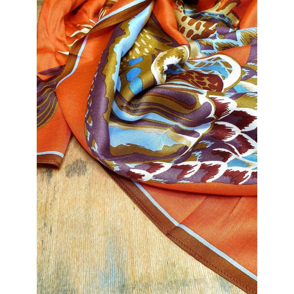 Inoui Editions šilko ir modalo skara CROCO CARAMEL